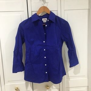 J. Crew 3/4 Sleeved Solid Button Down Shirt